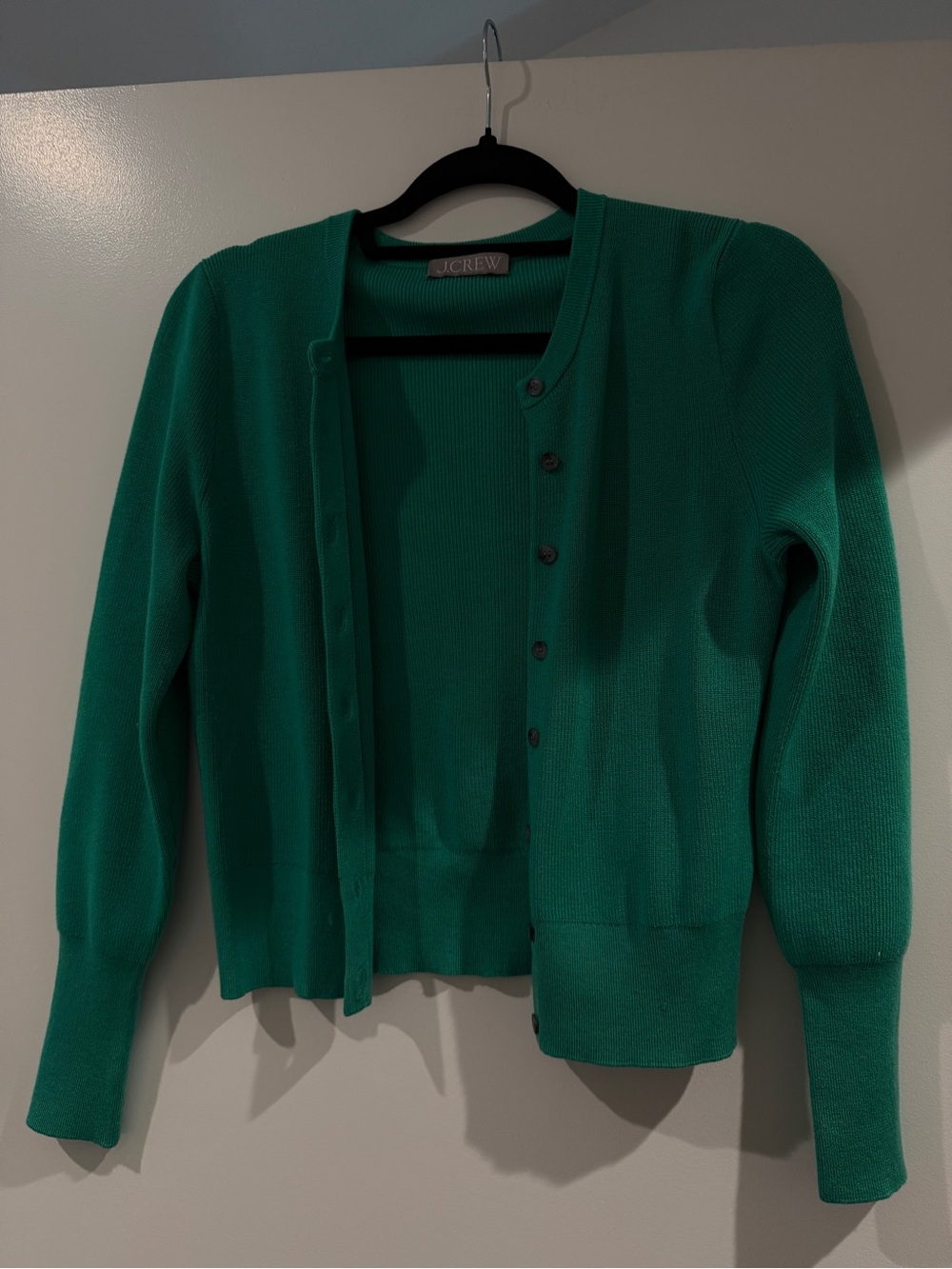 J. Crew Vibrant Green Button-Up Cardigan